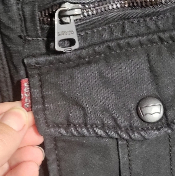 Levis Mens Small Black Denim Quilted Lining Trucker Jacket - Picture 2 of 13